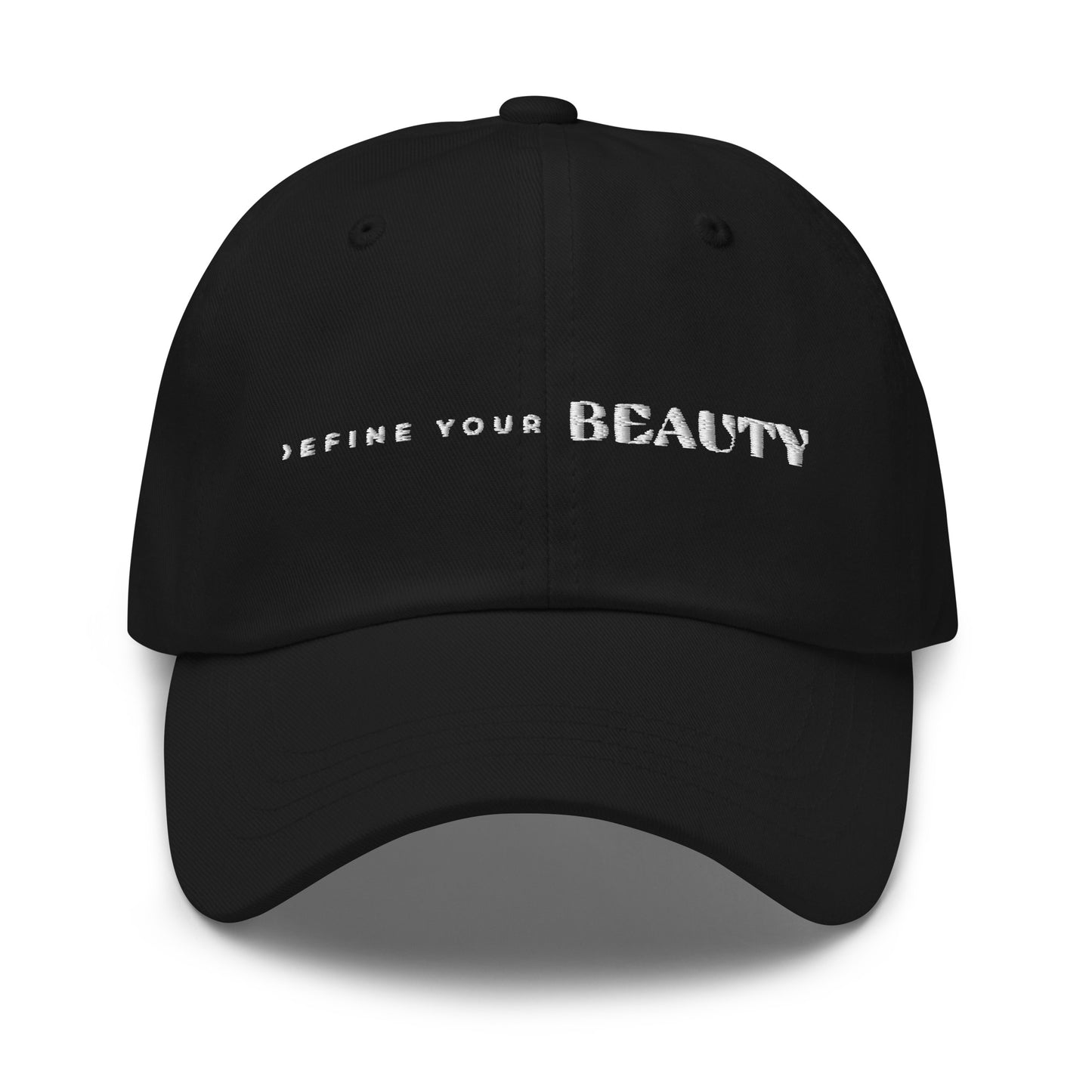 Define Your Beauty White Text Dad Hat