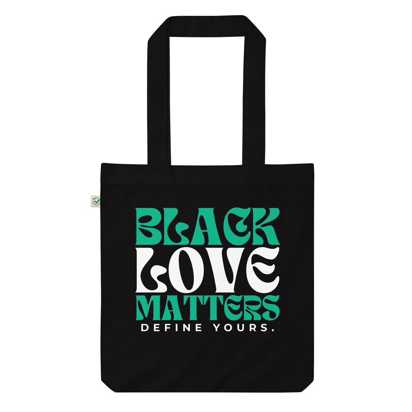 Black Love Matters Nigerian Flag Text Tote Bag