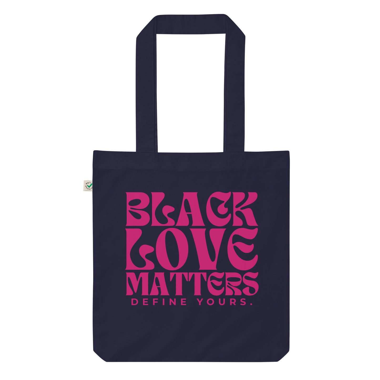 Black Love Matters Pink Text Tote Bag