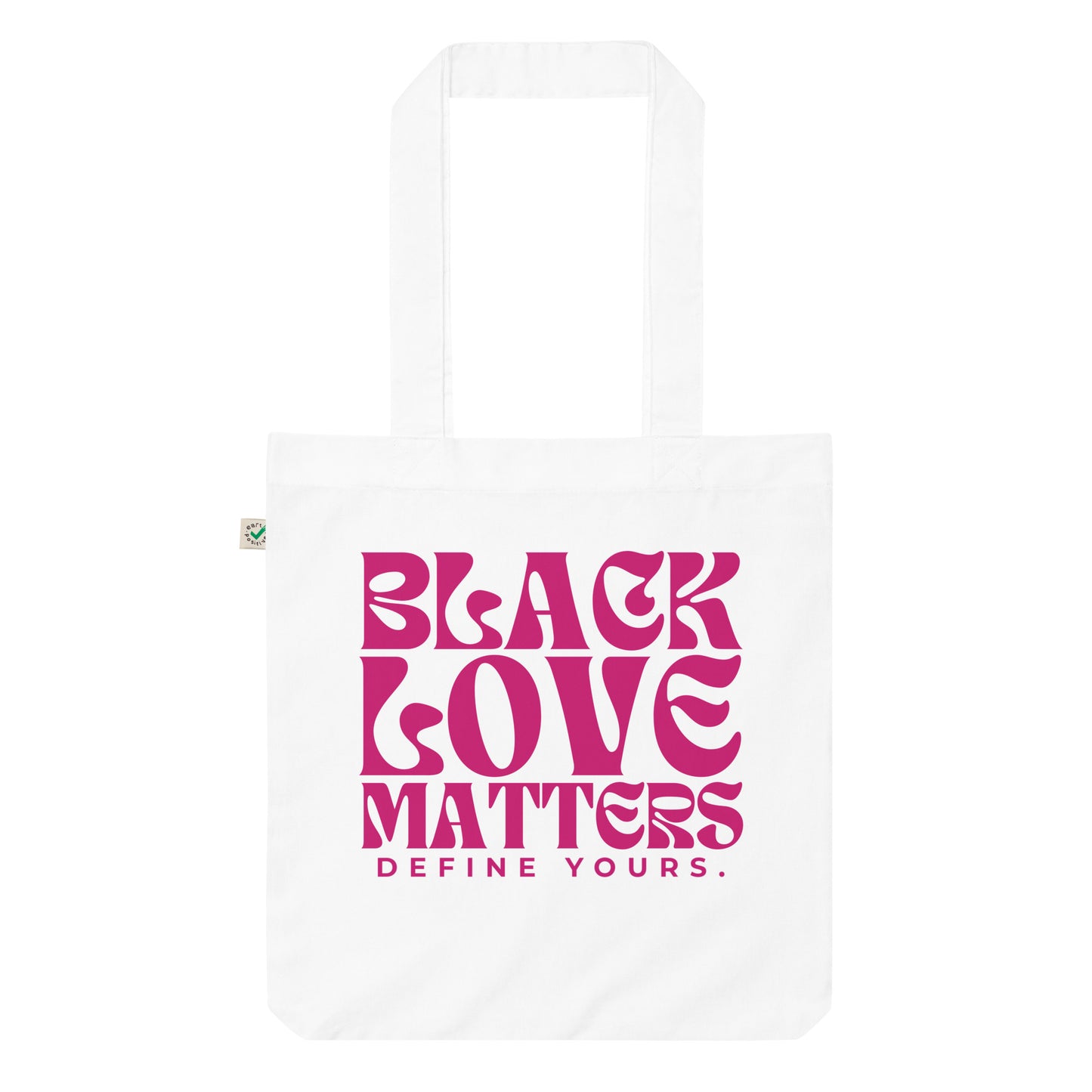 Black Love Matters Pink Text Tote Bag