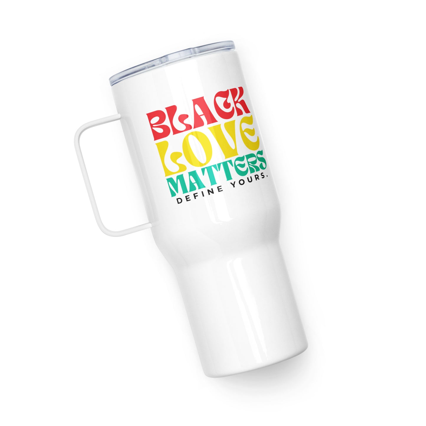 Black Love Matters Afro Text 25oz Travel Tumbler