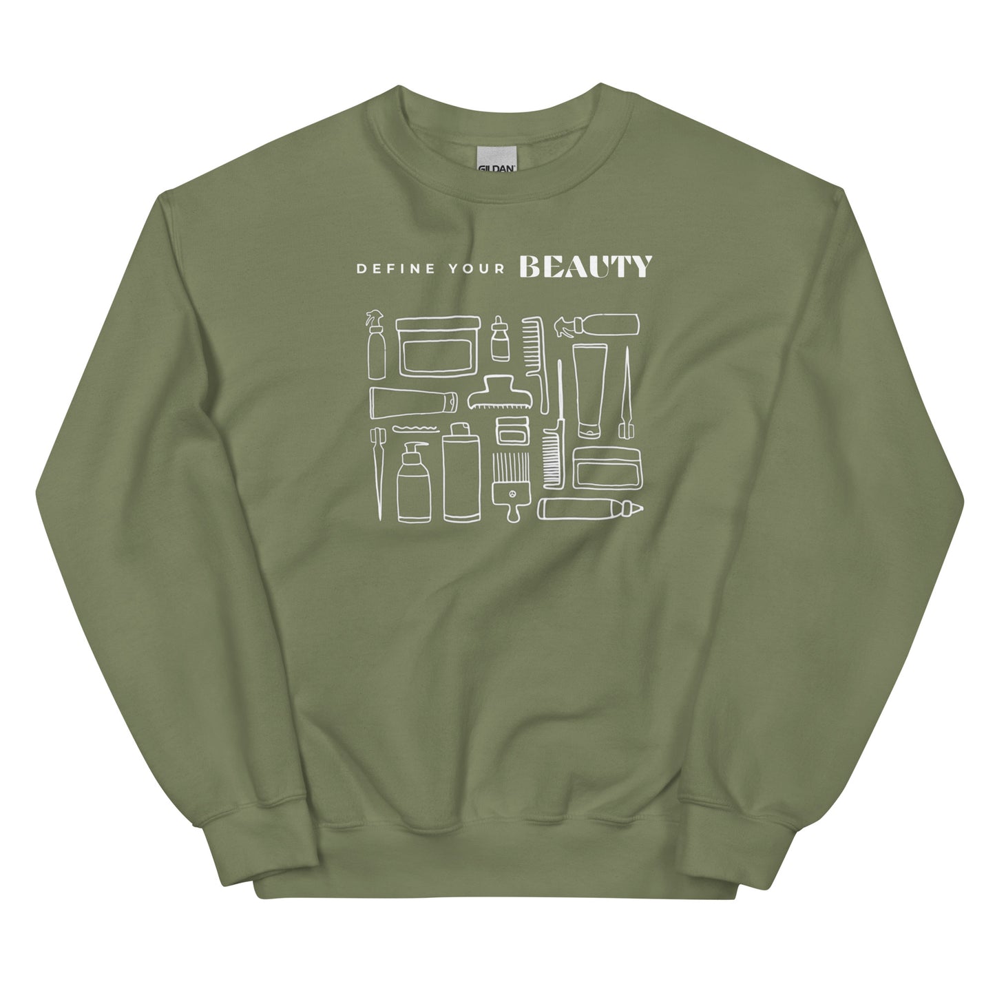 Define Your Beauty White Text Unisex Sweatshirt