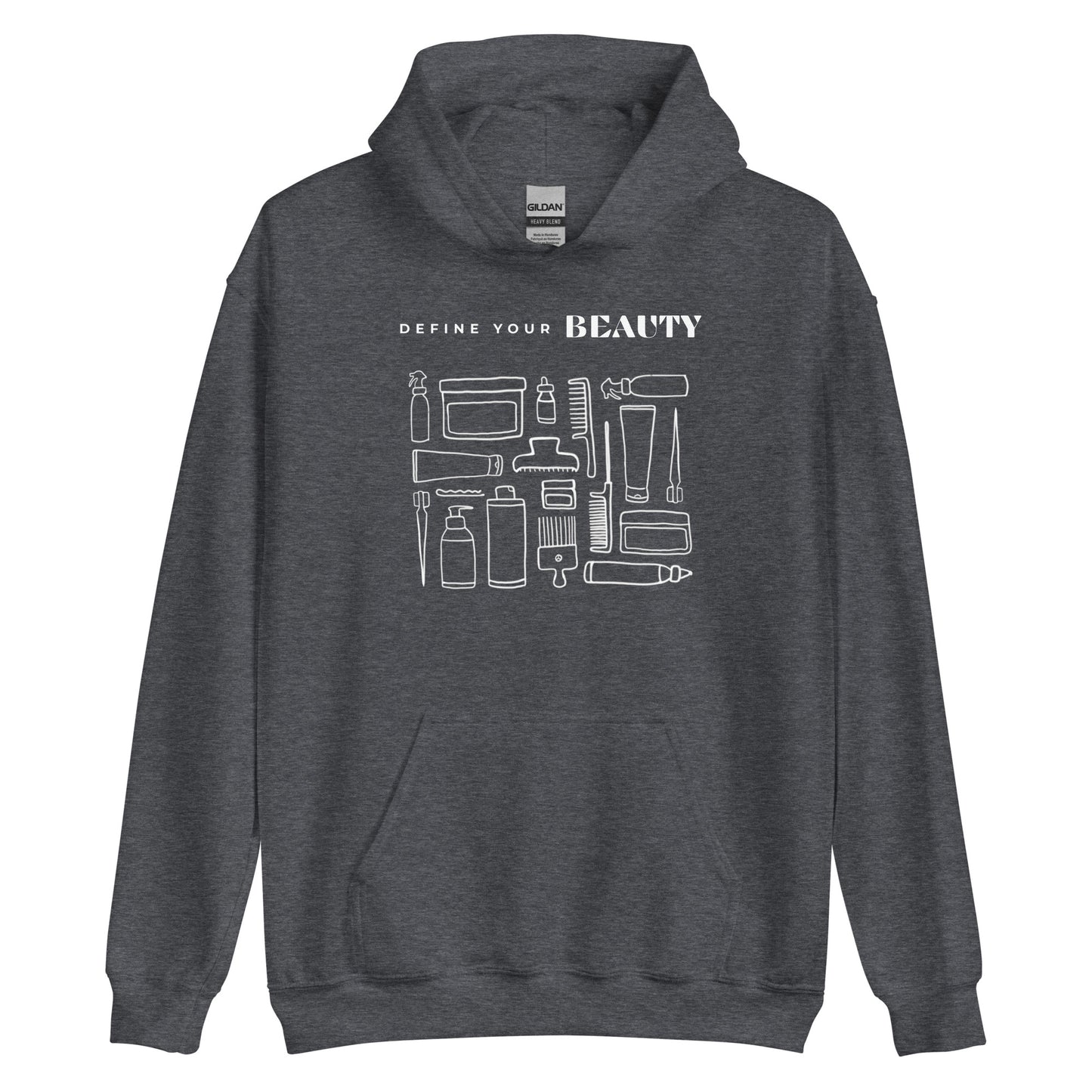Define Your Beauty White Text Unisex Hoodie