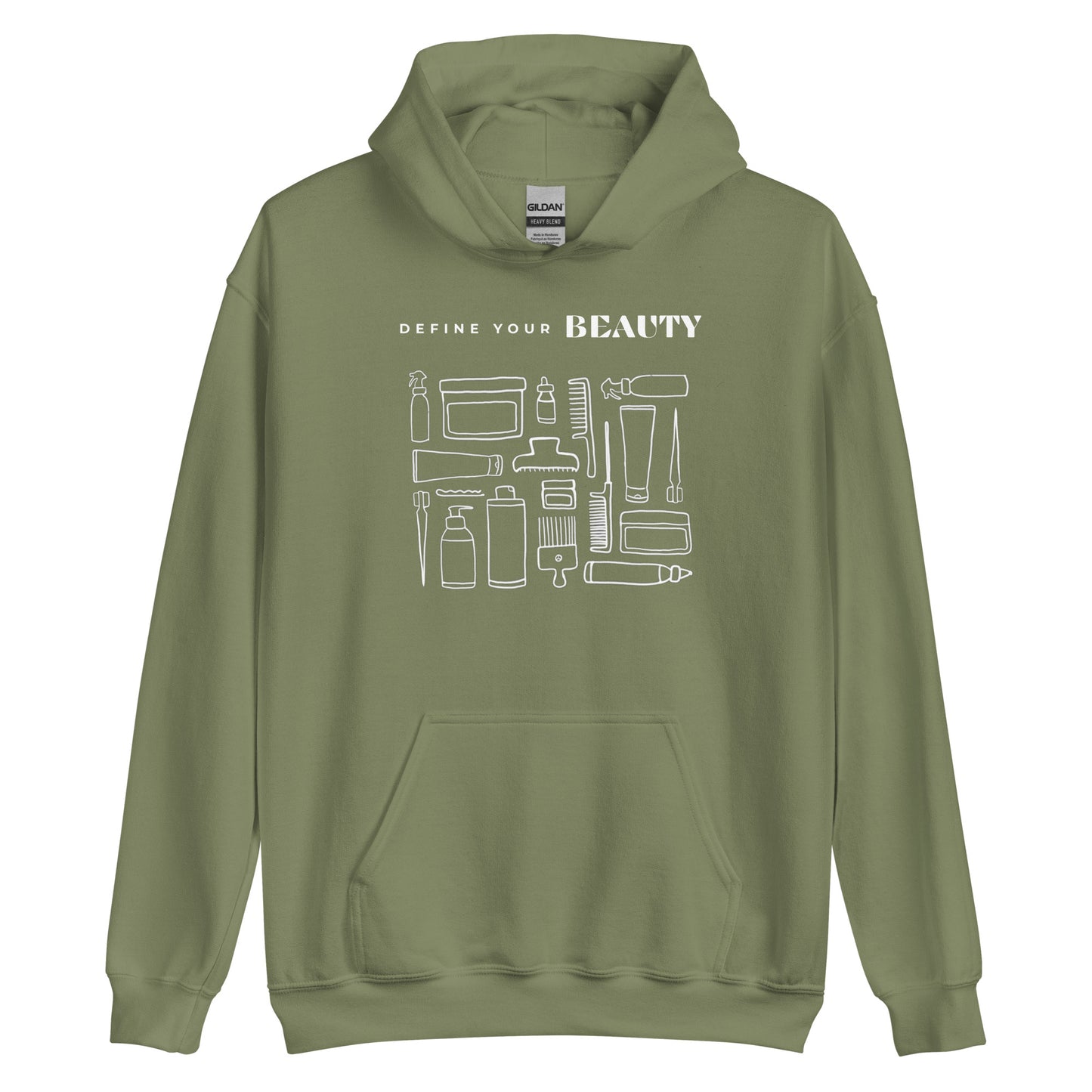 Define Your Beauty White Text Unisex Hoodie