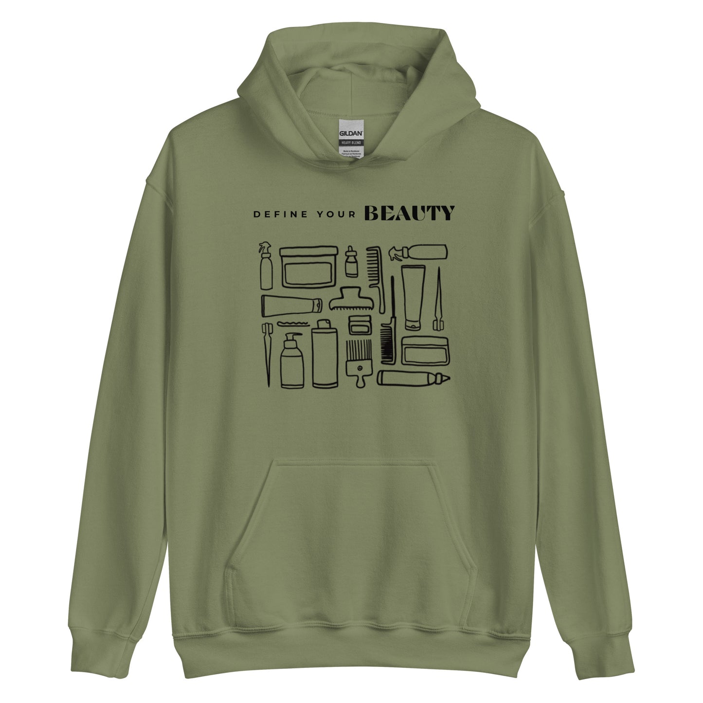 Define Your Beauty Black Text Unisex Hoodie