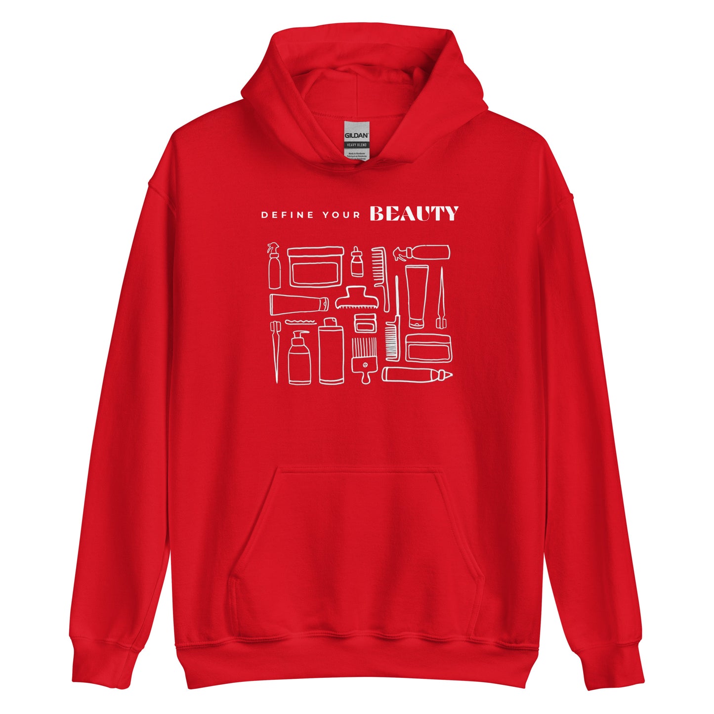 Define Your Beauty White Text Unisex Hoodie