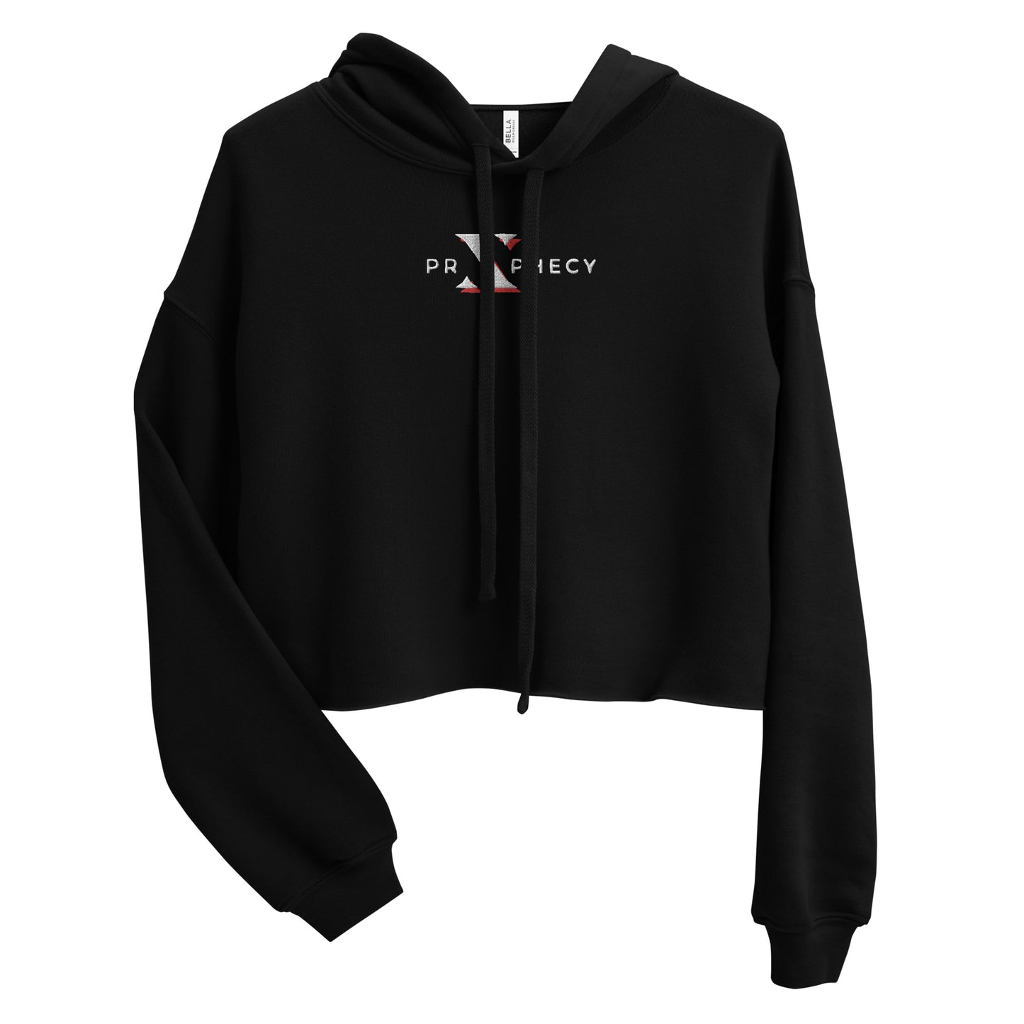 White "X" Prxphecy Crop Hoodie