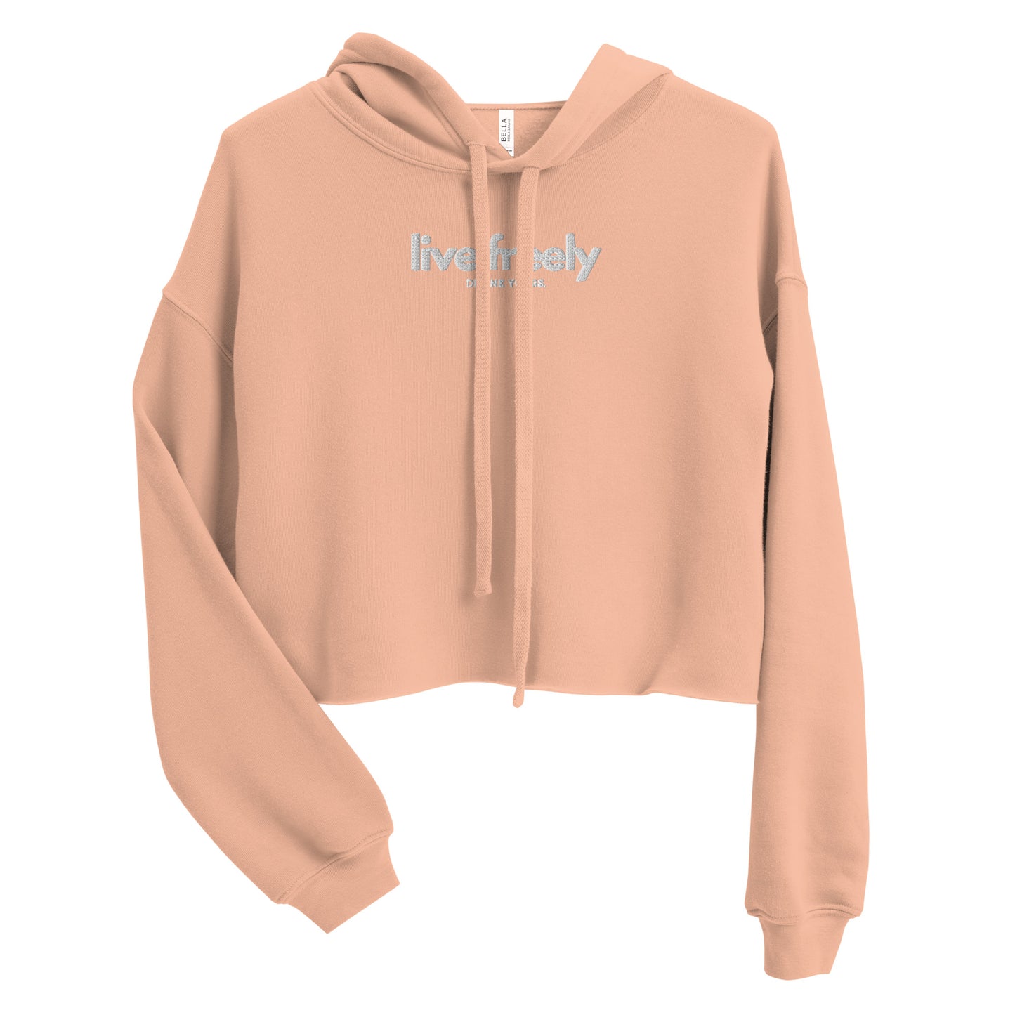 Live Freely Embroidered Crop Hoodie