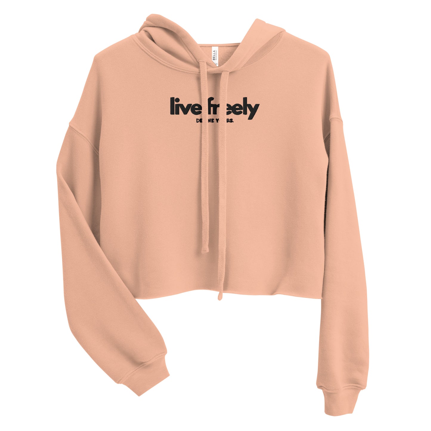 Live Freely Embroidered Crop Hoodie