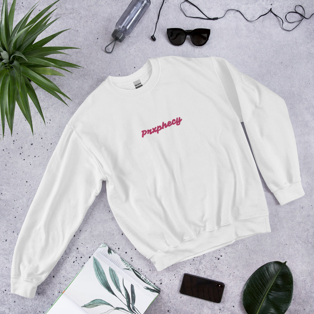 Prxphecy Pink Embroidered Unisex Sweatshirt