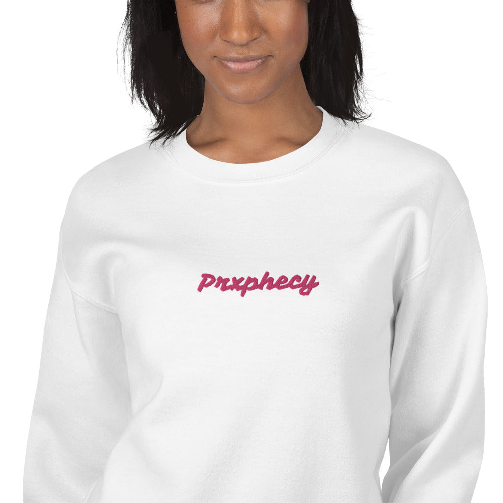 Prxphecy Pink Embroidered Unisex Sweatshirt