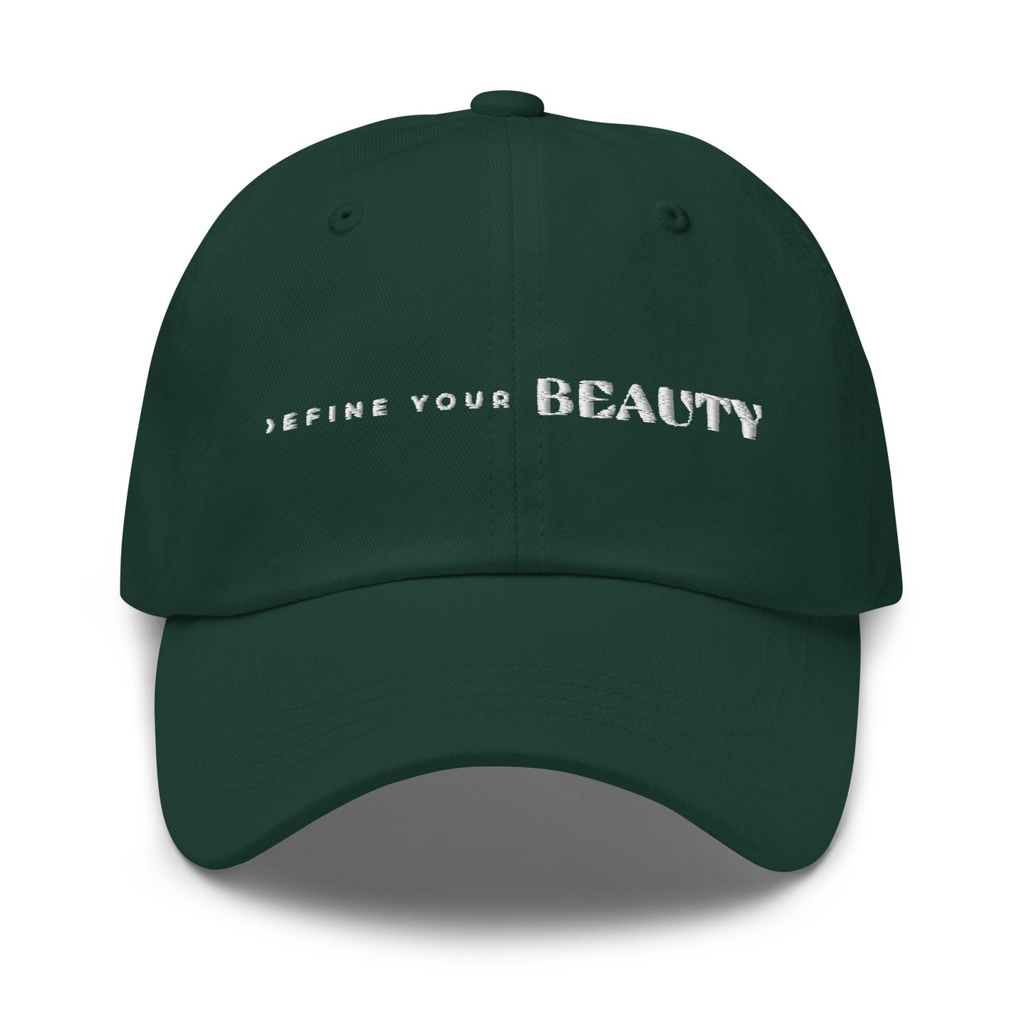 Define Your Beauty White Text Dad Hat
