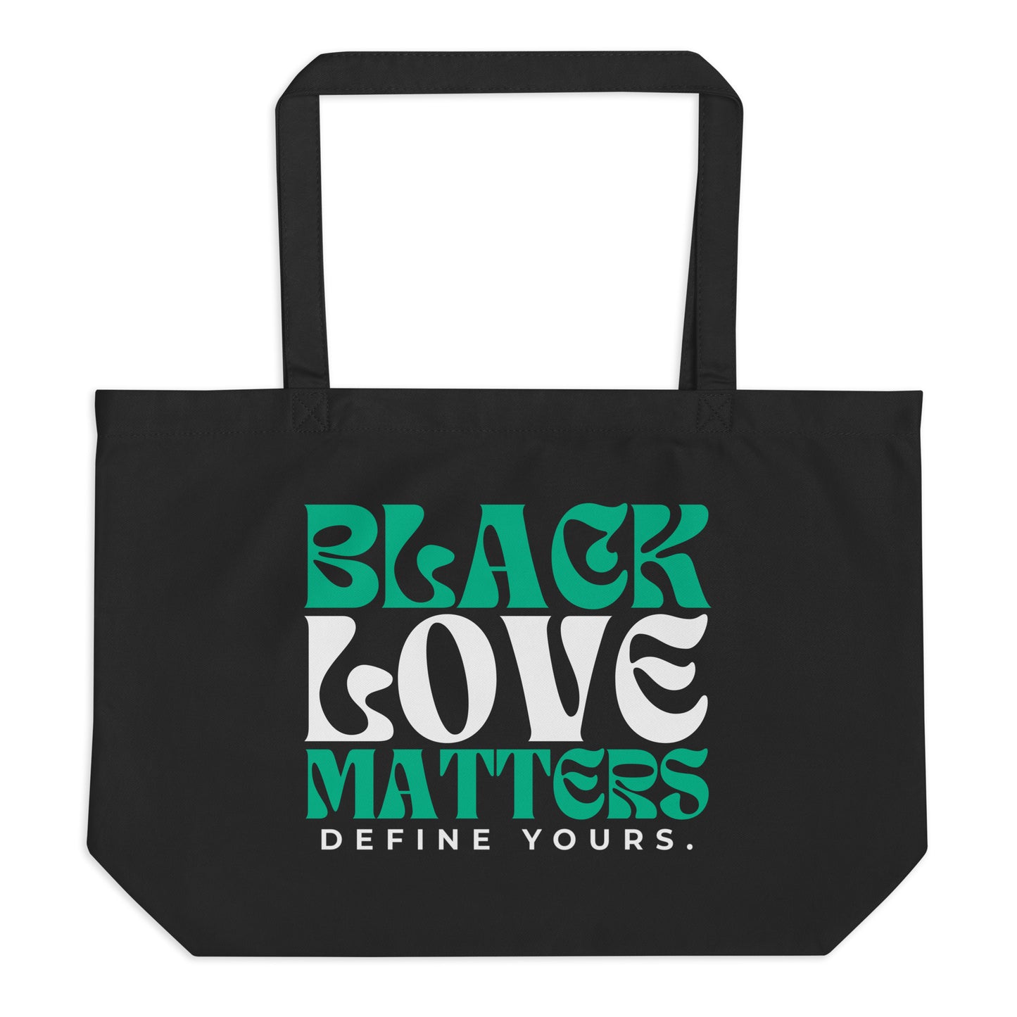 Black Love Matters Nigerian Flag Large Tote Bag