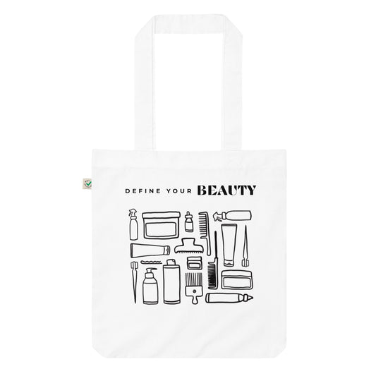 Define Your Beauty Black Text Tote Bag
