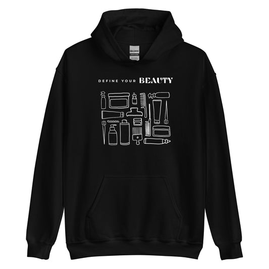 Define Your Beauty White Text Unisex Hoodie