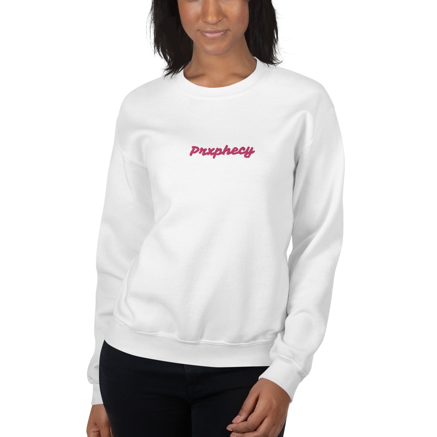 Prxphecy Pink Embroidered Unisex Sweatshirt