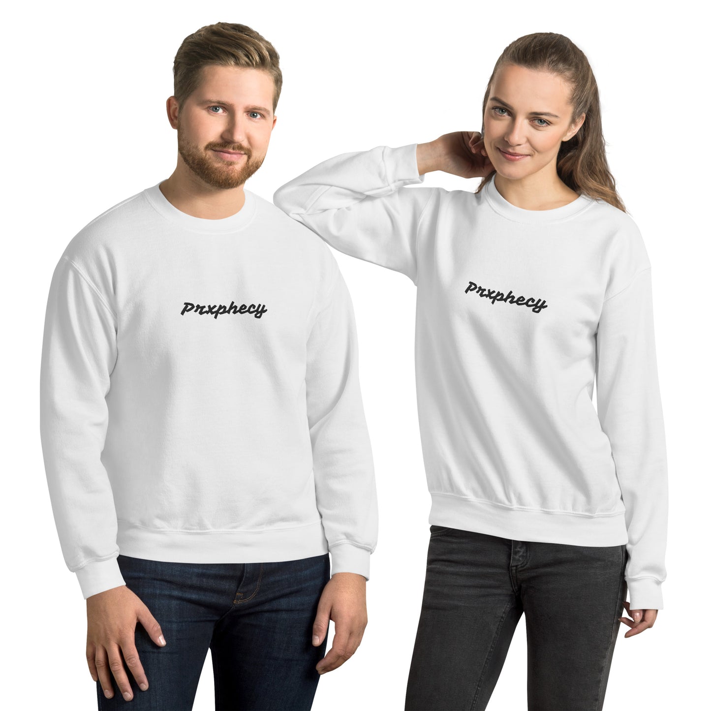 Prxphecy Black Embroidered Unisex Sweatshirt