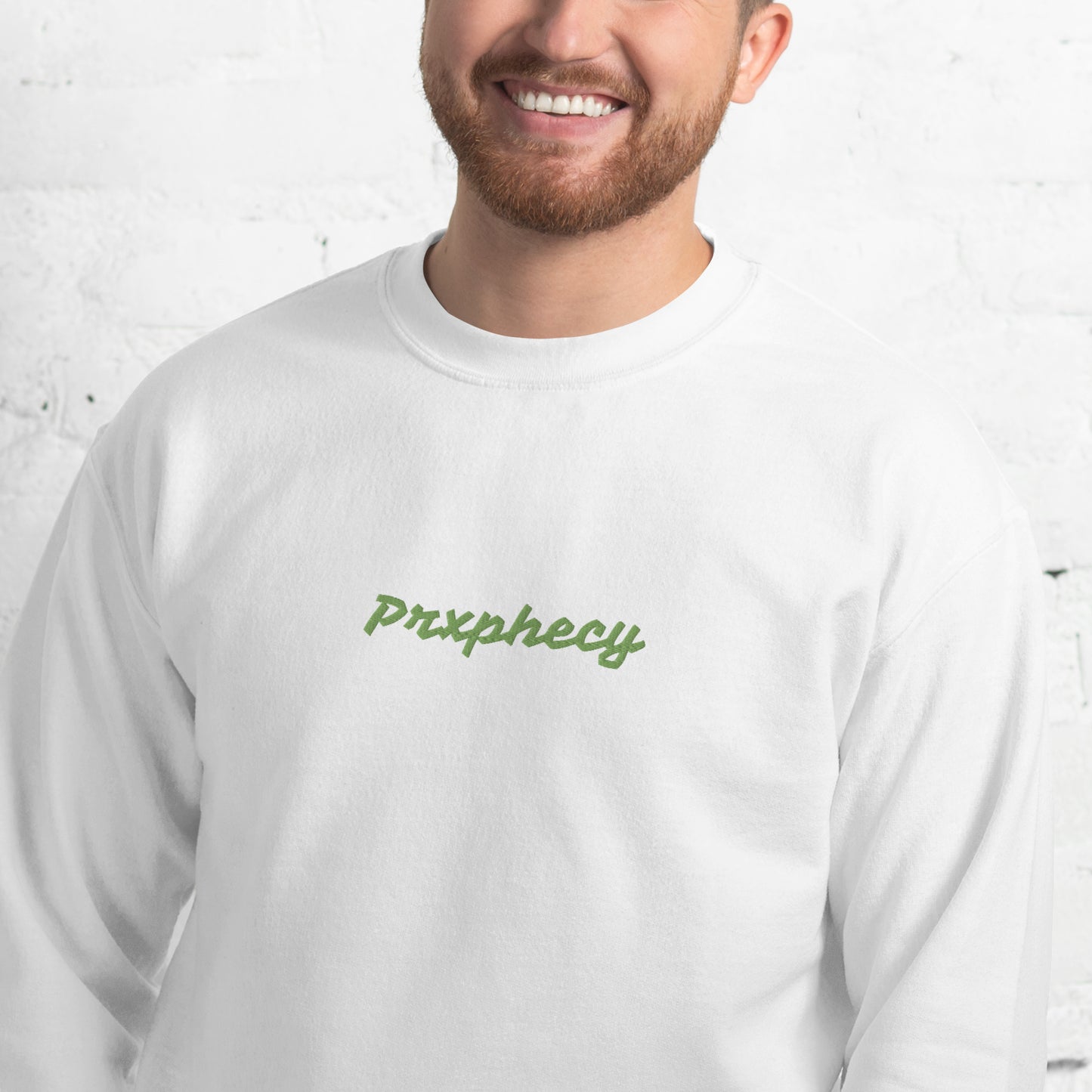 Prxphecy Kiwi Green Embroidered Unisex Sweatshirt